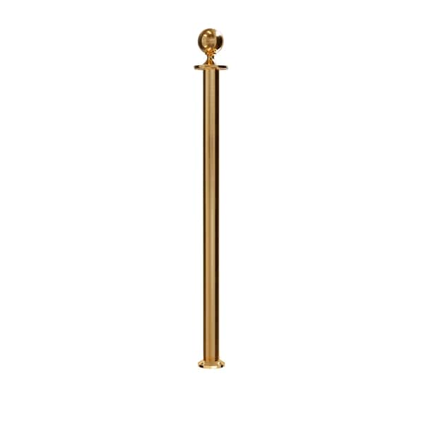 Montour Line Stanchion Post and Rope Fixed Base Sat.Brass Post Ball Top SP400F-SB-BA - main